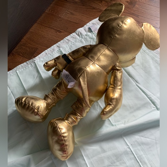 new Disney Mickey Mouse Gold Large Plush 90 Years - Picture 2 of 5